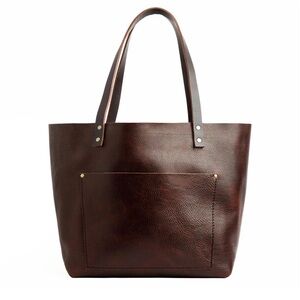 Portland Leather Classic Large Brown Leather Tote Bag